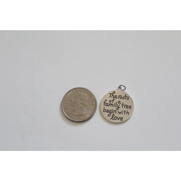 Sterling Silver The Roots of a Family Tree Begin With Love Charm - Picture 4 of 4